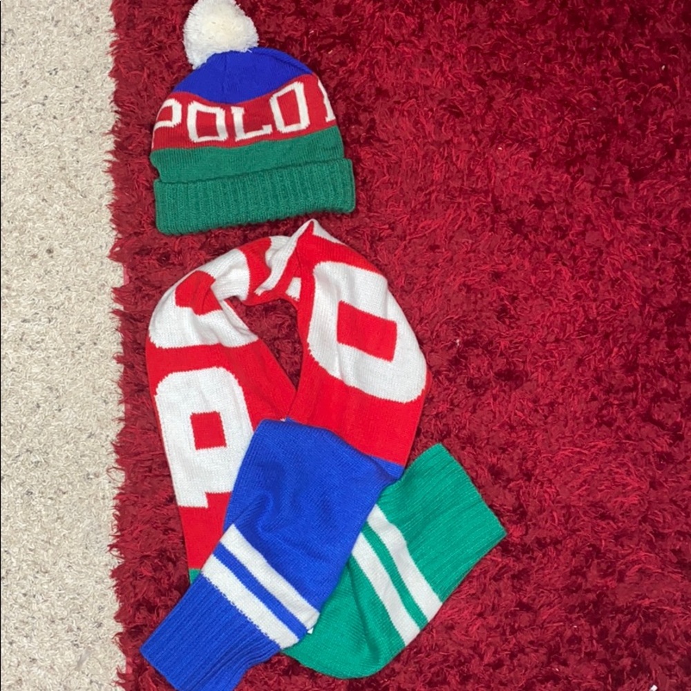 Polo beanie and scarf